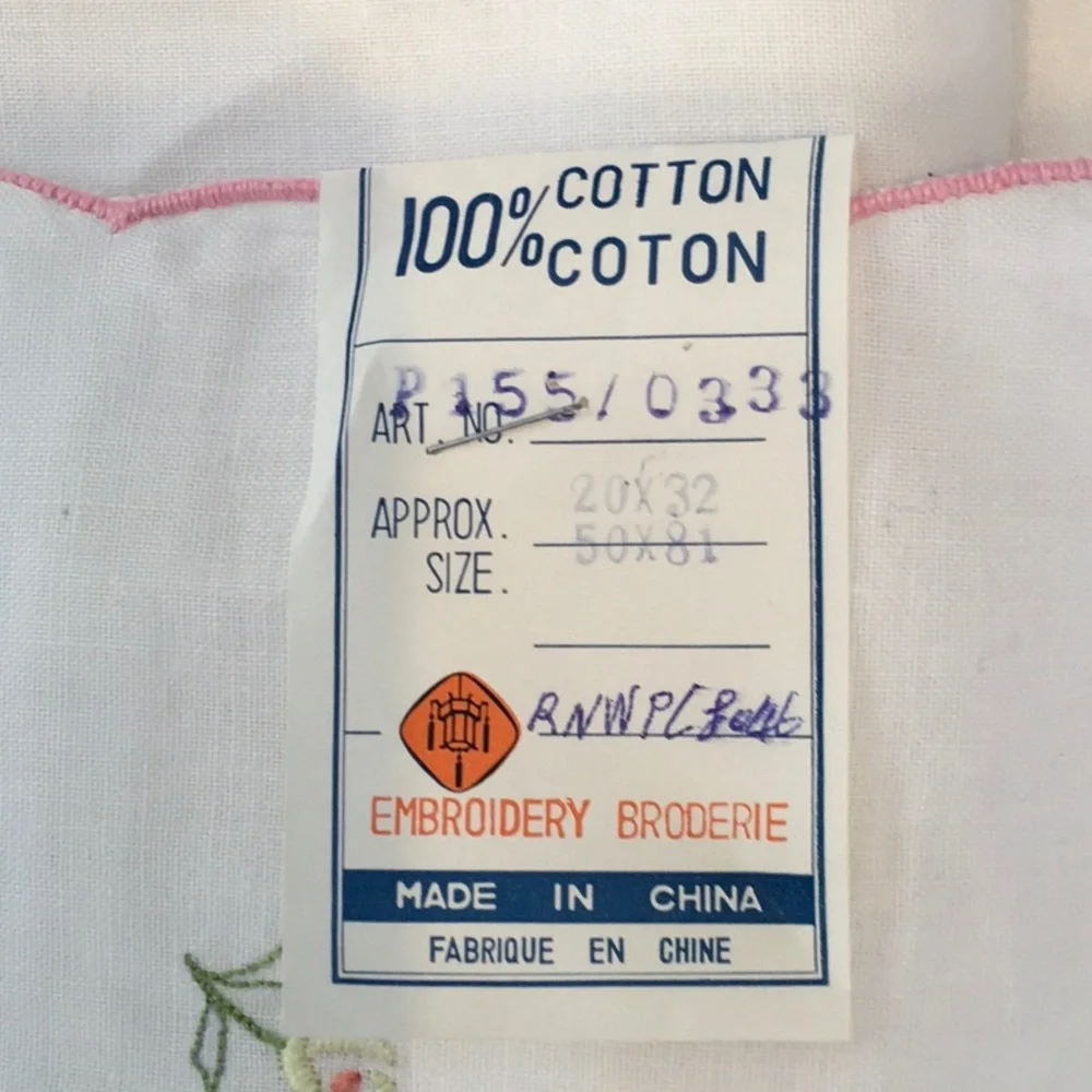 NWT 100% Cotton Embroidered Pillowcases Set of two